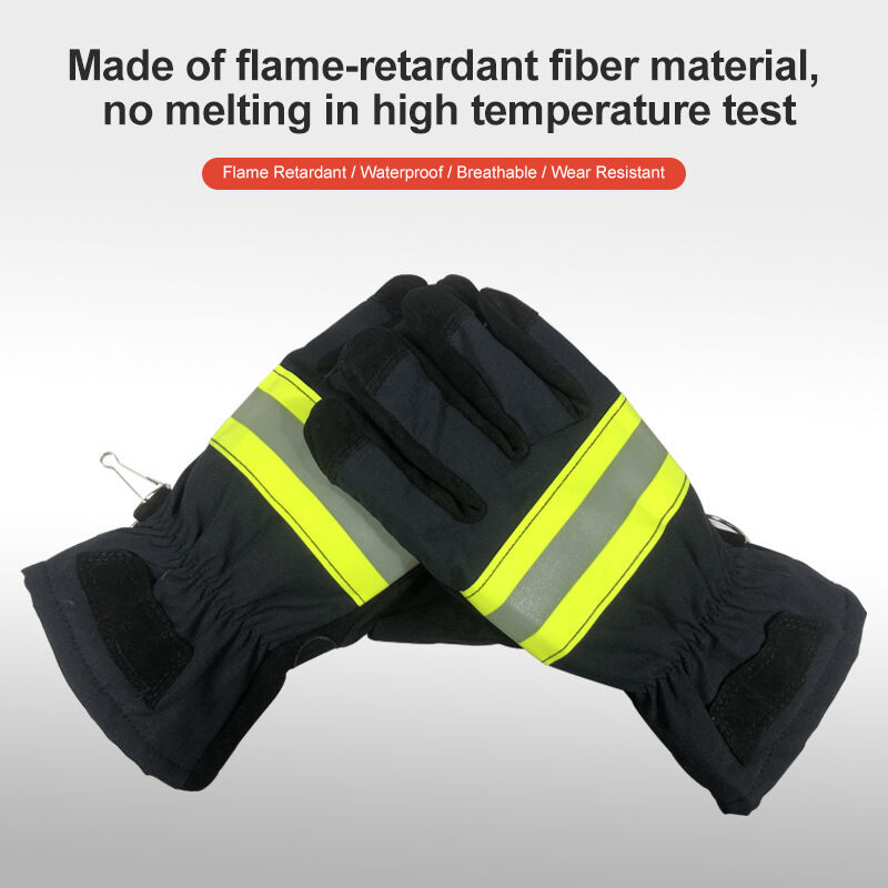 Aramid Fireproof Gloves 17 Model, Leather Palm Heat Resistant Gloves, Fire Fighting Safety Gloves for Rescue with Waterproof