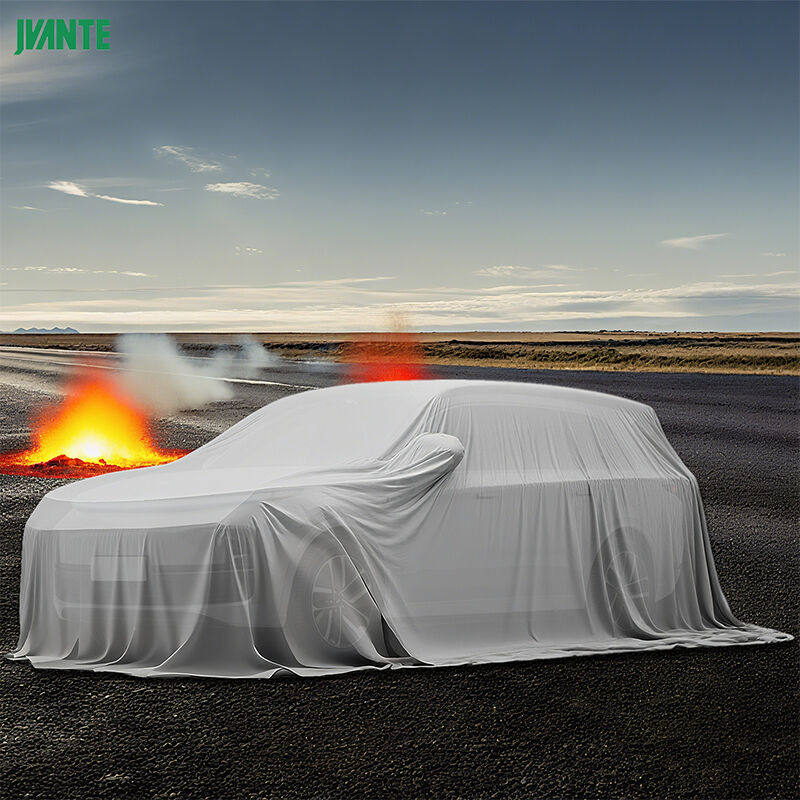 Grey Silicone Coated Fiberglass Fire Blanket JAT-302 6x8m 1000°C Heat Resistant For Auto Repair Industrial Emergency