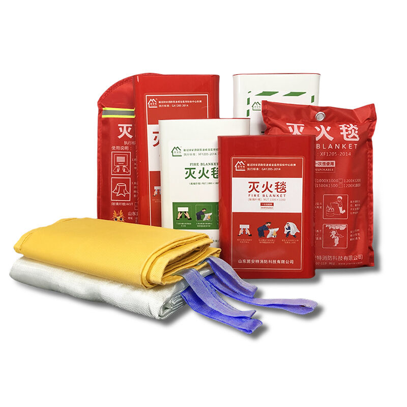 EN 1869 Fire Blanket 1x1m 100% Fiberglass Fire Emergency Blanket Heat Resistant Up To 500℃ For Kitchen Workshop Safety With Storage Bag