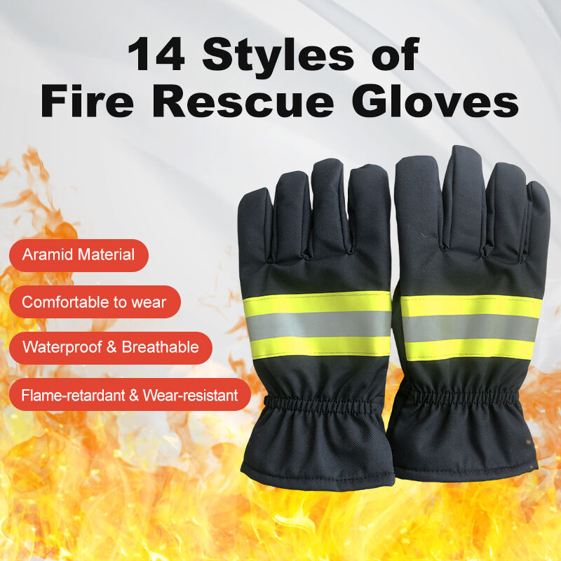Firefighter Work Gloves Nomex Aramid Five-Finger Waterproof Breathable Flame Resistant 4 Protection for Emergency Firefighting